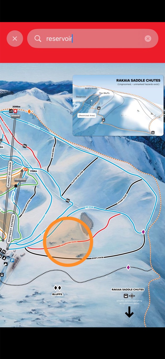 Search any run on the resort trail map