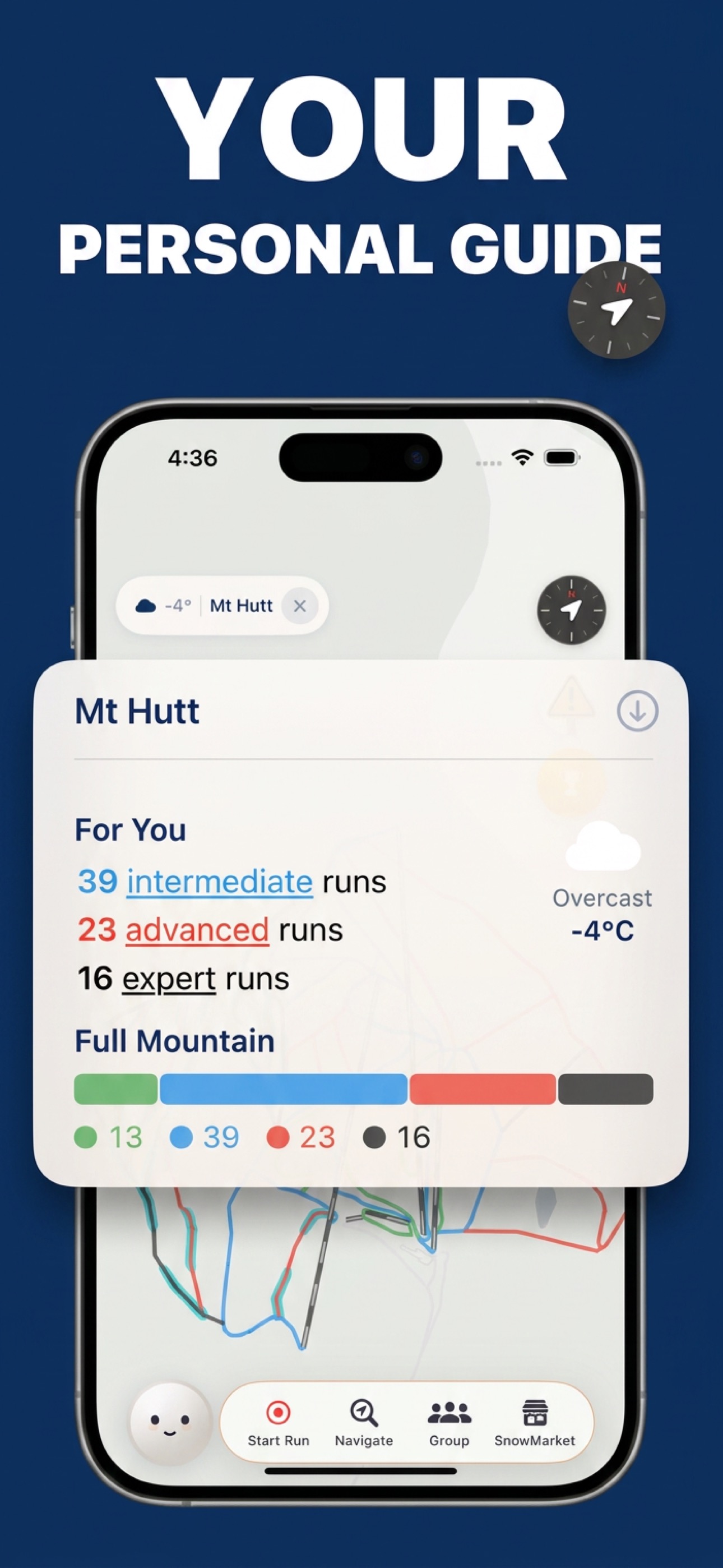 Your personal resort guide with run counts and difficulty